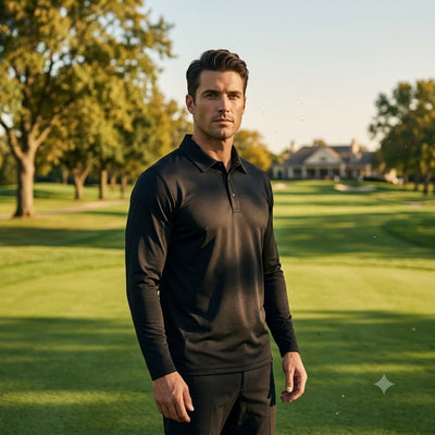 Mens Long Sleeve Golf Polo's 4 Pack