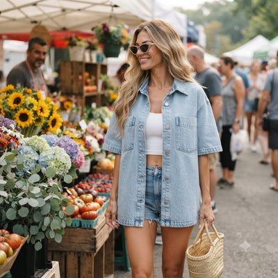 Women's Short Sleeve Jean Jacket