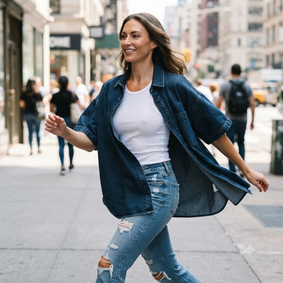 Women's Short Sleeve Jean Jacket
