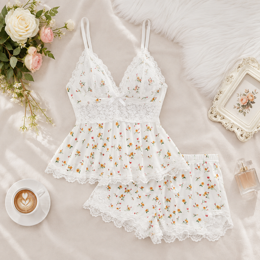 Women's Plain Lace Patchwork Bow Decor Cami Top
