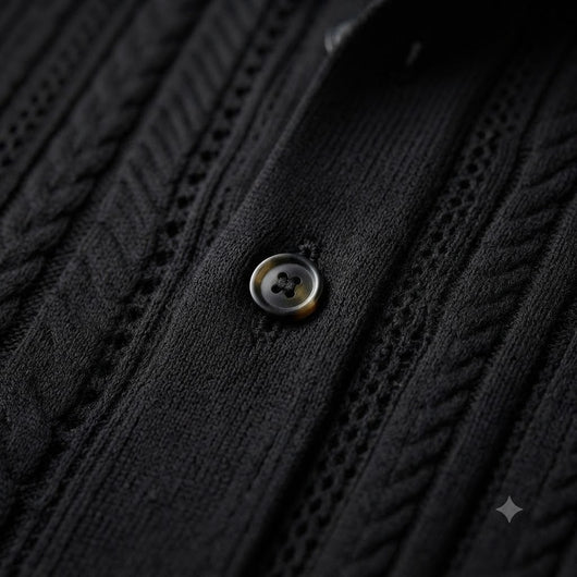 Men's Knitted Button Down Shirt