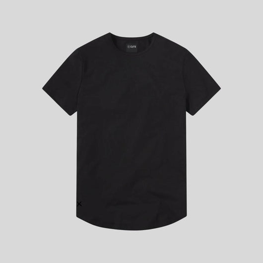 Curve Hem Fitted Crew Neck Tee