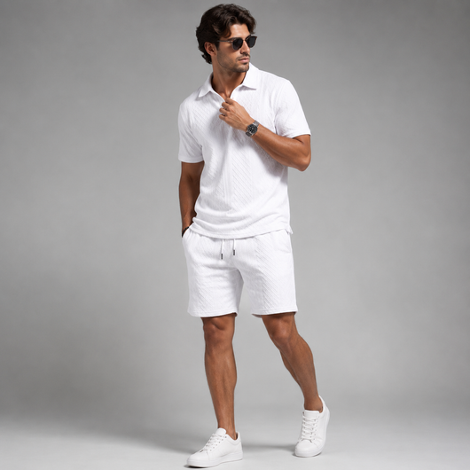 Men's Polo Shirt Shorts Set