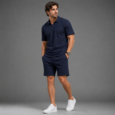 Men's Polo Shirt Shorts Set