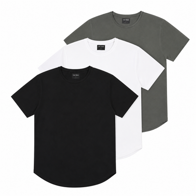 Curve Hem Fitted Crew Neck Tee