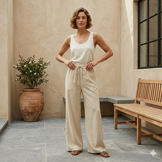 Women’s Palazzo Pants – Lightweight Wide Leg Summer Trousers with Pockets