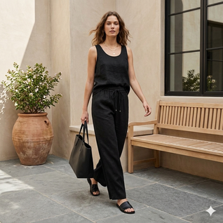 Women’s Palazzo Pants – Lightweight Wide Leg Summer Trousers with Pockets