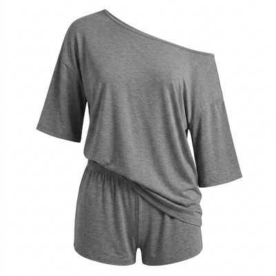 Women's 2-Piece Off-Shoulder Top & Shorts Lounge Set