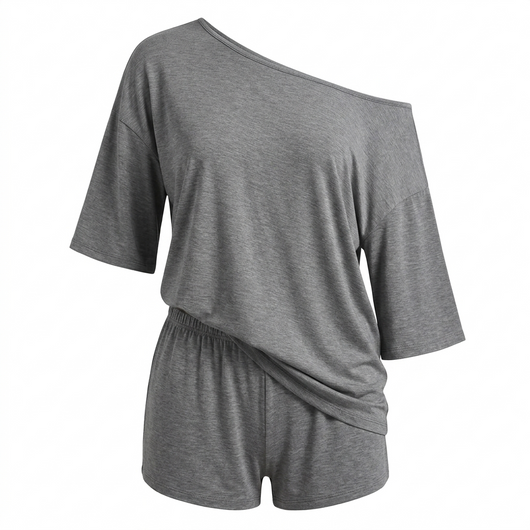 Women's 2-Piece Off-Shoulder Top & Shorts Lounge Set