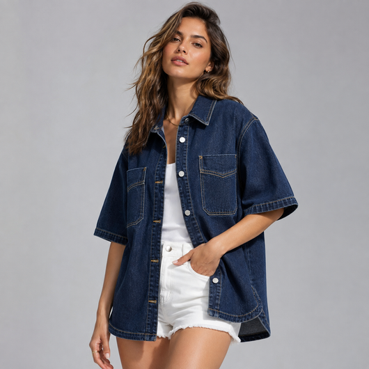 Women's Short Sleeve Jean Jacket