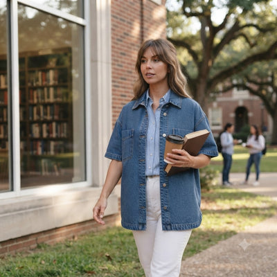 Women's Short Sleeve Jean Jacket