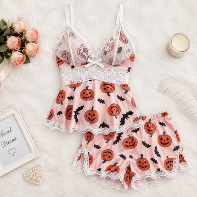 Women's Plain Lace Patchwork Bow Decor Cami Top