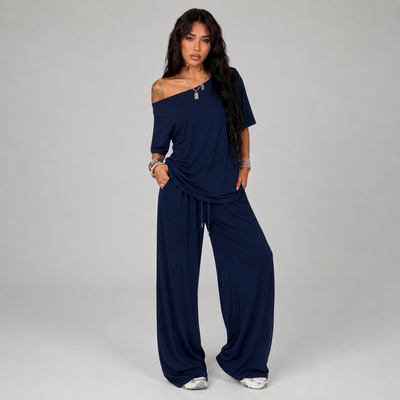 Womens T-shirt and Wide Leg Pant Set